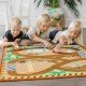 Melissa & Doug Round The Construction Zone Work Site Rug & Vehicle Set