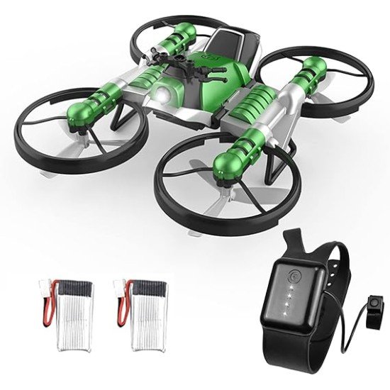 Leap 2in1 Deformation Quadcopter Drone - Green