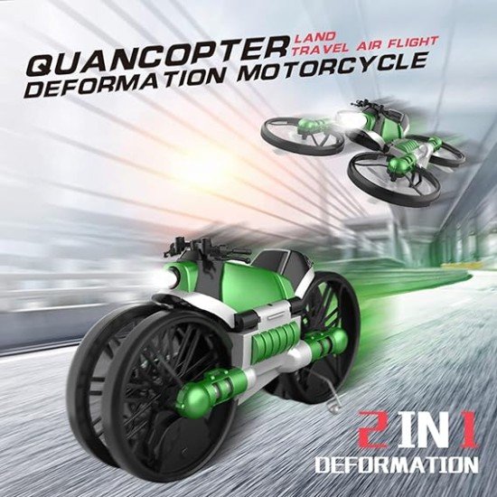 Leap 2in1 Deformation Quadcopter Drone - Green