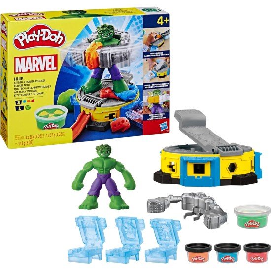 Play-Doh Marvel Hulk Smash & Squish Kids Playset with Bendy Action Figure