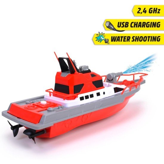 DICKIE TOYS - 15" RC Rescue Boat with Working Water Pump