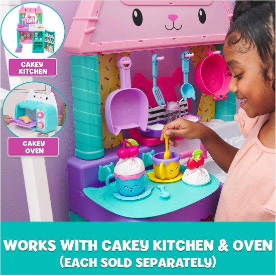 Gabby’s Dollhouse, Sprinkle Party Sweet Treat Set, Pretend Play Kitchen Hot Cocoa Party