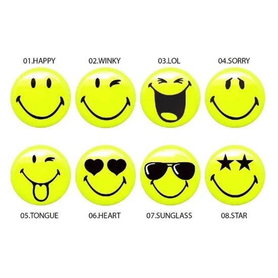 Slimy Smiley Blister Card Yellow - Multishapes