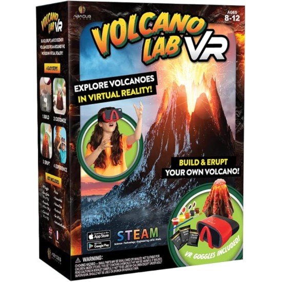 Abacus Volcano Lab VR - Build and Erupt Your Own Volcano - Virtual Reality Kids Science Kit