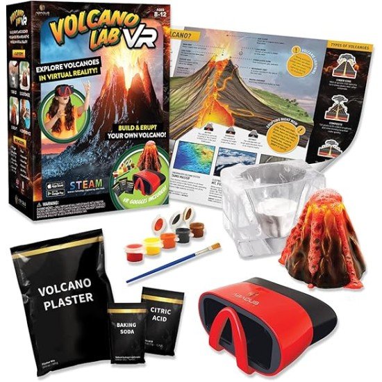 Abacus Volcano Lab VR - Build and Erupt Your Own Volcano - Virtual Reality Kids Science Kit