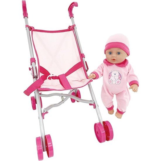 Bambolina Doll Carriage with Doll 36 cm 