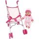 Bambolina Doll Carriage with Doll 36 cm 