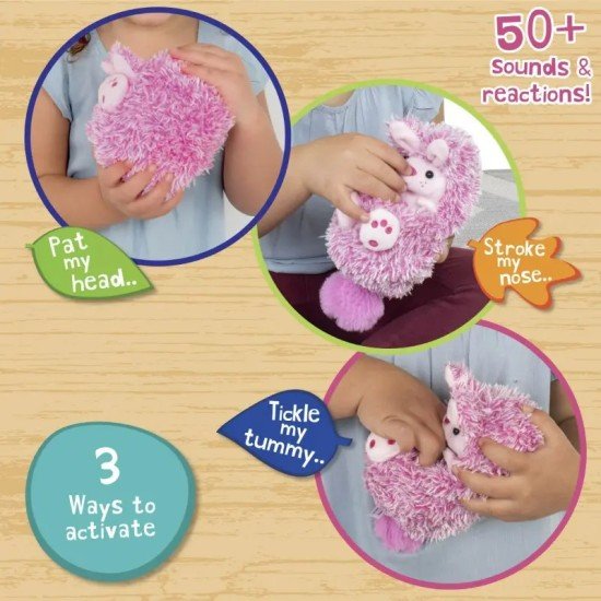 Curlimals Super Soft Interactive Plush Friend, Bunny