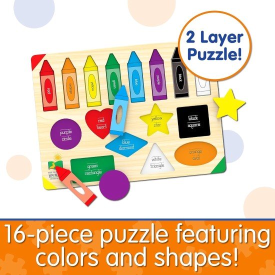 The Learning Journey: Lift & Learn Puzzle Colors & Shapes – Preschool Toys & Activities