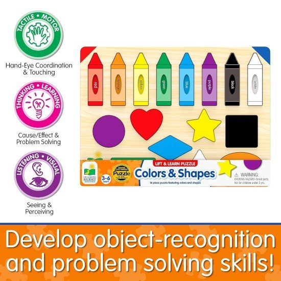 The Learning Journey: Lift & Learn Puzzle Colors & Shapes – Preschool Toys & Activities