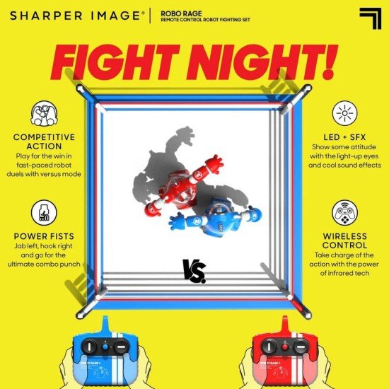 Sharper Image RC Robo Rivals Remote Control Robot Fighting Set with 2-Player Combat