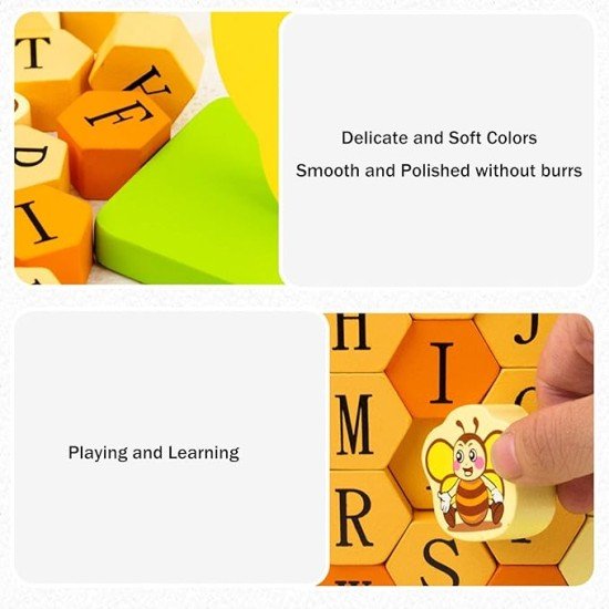 Alphabet Matching Toy Bee Demolition Wall Wooden Toy