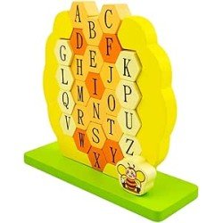 Alphabet Matching Toy Bee Demolition Wall Wooden Toy