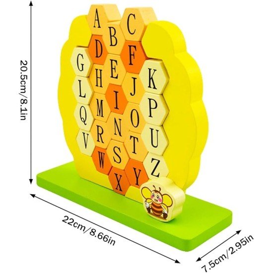 Alphabet Matching Toy Bee Demolition Wall Wooden Toy