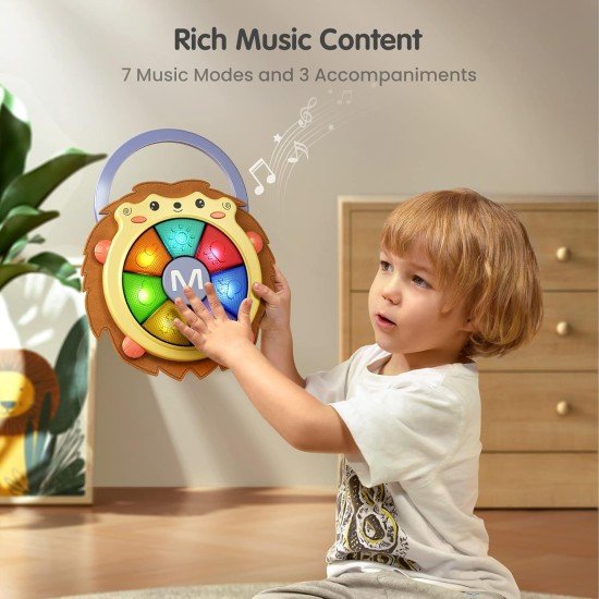 Tumama Musical Drum Toy, Light Up Electronic Music Sound Baby Toys