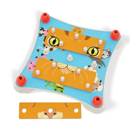 Quercetti Guess the Animal Face Puzzle Playset