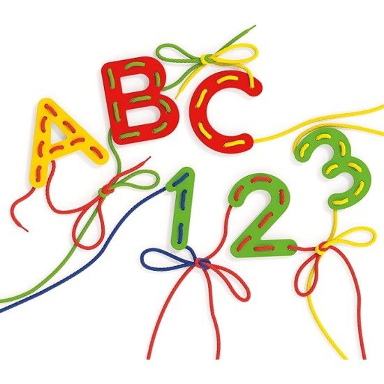 Quercetti: Play Montessori: ABC & 123 - Lacing