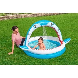 Bestway Sharktastic Paddling Pool with Water Sprinkler 163 x 127 x 92 cm Bestway Sharktastic Paddling Pool with Water Sprinkler 163 x 127 x 92 cm