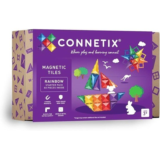 CONNETIX Rainbow Starter Pack, 60 Pieces