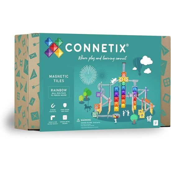 CONNETIX Rainbow Ball Run Pack, 92 Pieces