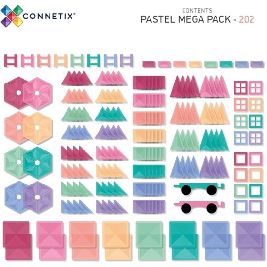 CONNETIX Pastel Mega Pack, 202 Pieces