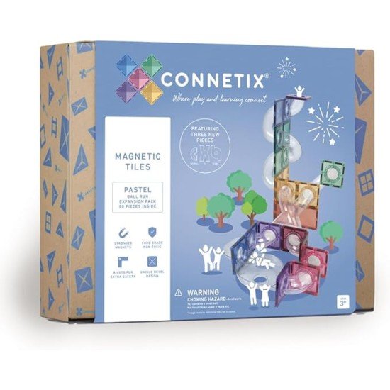 CONNETIX Pastel Ball Run Expansion Pack, 80 Pieces