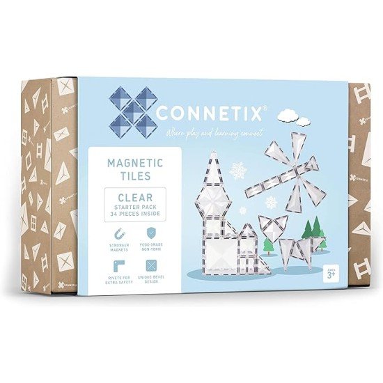 CONNETIX Clear Starter Pack, 34 Pieces