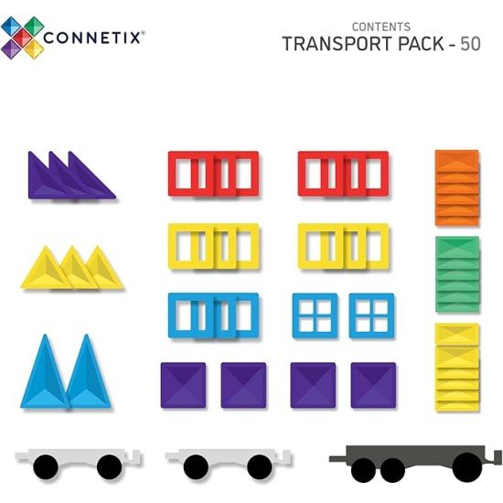 CONNETIX Rainbow Transport Pack, 50 Pieces