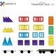 CONNETIX Rainbow Transport Pack, 50 Pieces