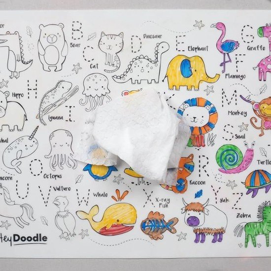 Brighter Days Classic Doodle Mat for Toddlers & Kids - Mess Free & Wipeable Activity Pad for Alphabet Learning, Writing, Drawing & Coloring - No Mess Reusable Craft Mat 