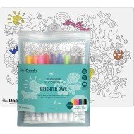 HeyDoodle - Brighter Days Classic Doodle Mat for Toddlers & Kids - Mess Free & Wipeable Activity Pad for Alphabet Learning, Writing, Drawing & Coloring - No Mess Reusable Craft Mat 