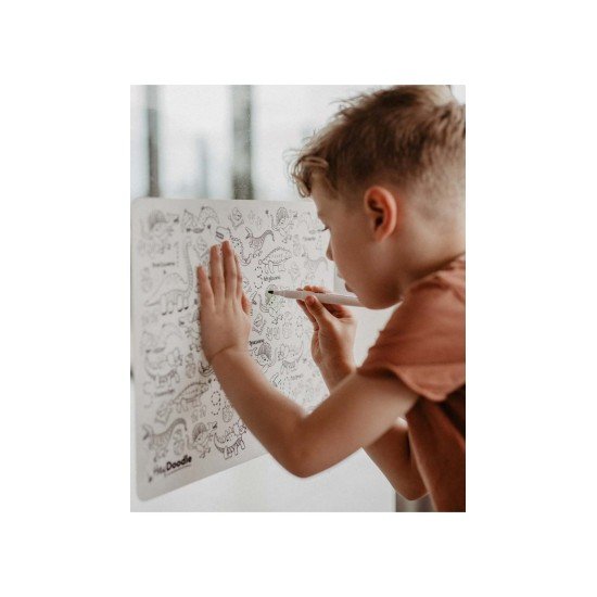 Hey Doddle 123 Trace ReusableSilicone Colouring Mat – DinoRoar