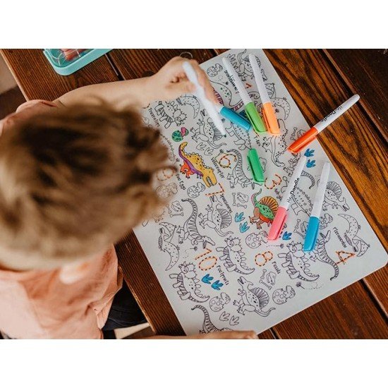 Breakfast Blend Classic Doodle Mat for Toddlers & Kids - Mess Free & Wipeable Activity Pad for Alphabet Learning, Writing, Drawing & Coloring - No Mess Reusable Craft Mat