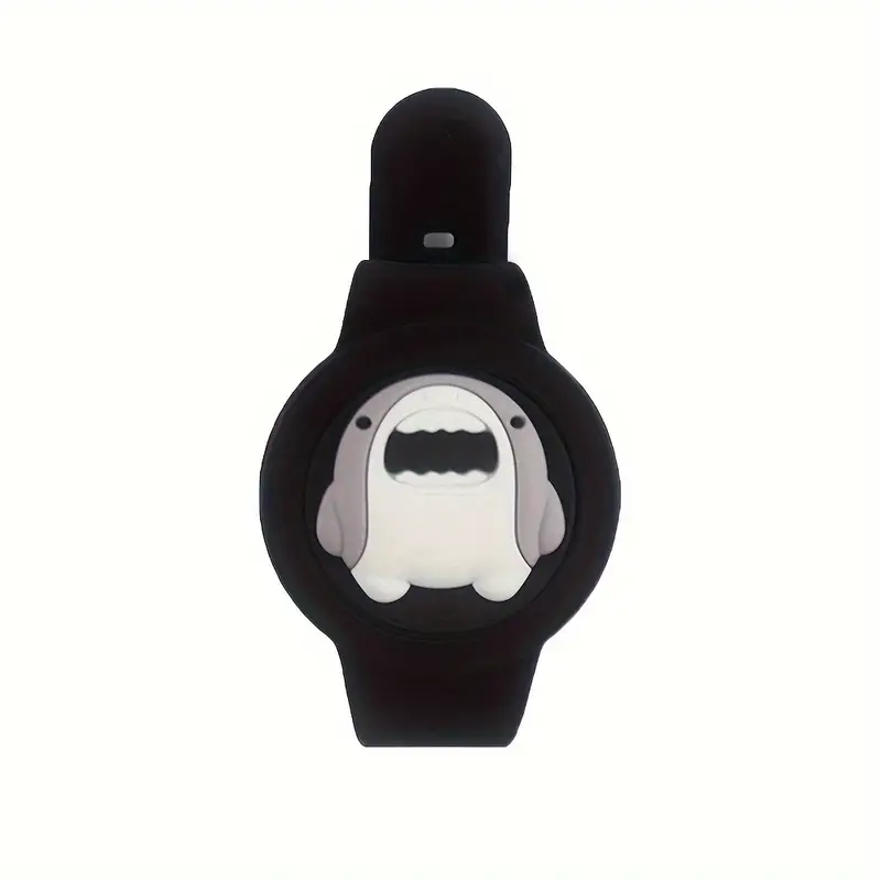 Apple AirTag Cute Cartoon Strap, Anti Loss Full Wrap Strap - Black Shark