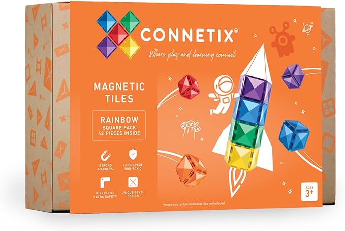 CONNETIX - Rainbow Square Pack, 42 Pieces