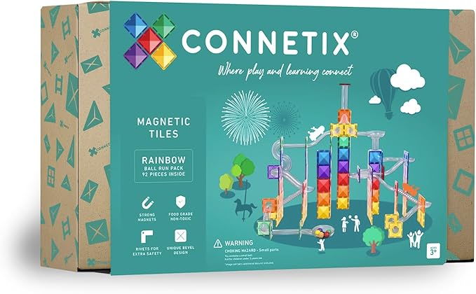 CONNETIX - Rainbow Ball Run Pack, 92 Pieces