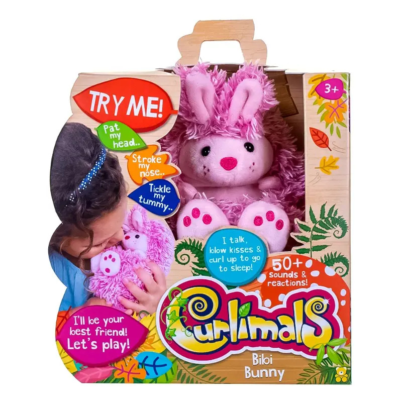 Curlimals Super Soft Interactive Plush Friend, Bunny
