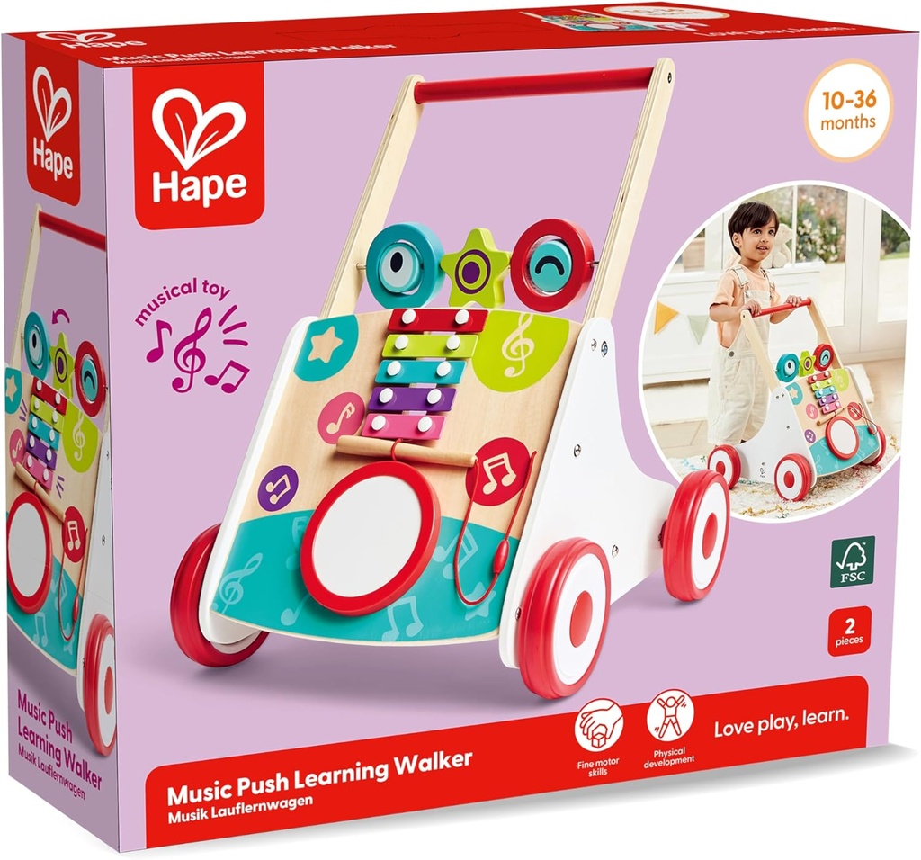 Hape Wooden Push and Pull Music Learning Walker