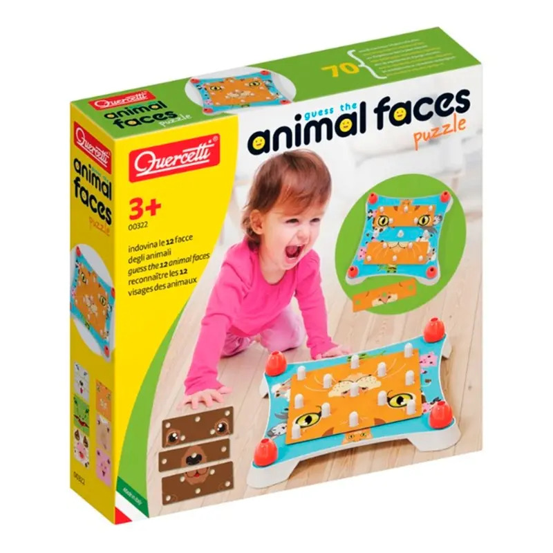 Quercetti Guess the Animal Face Puzzle Playset
