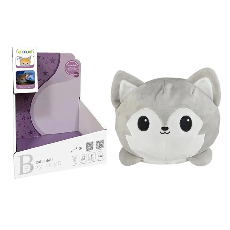 لعبة Funmuch Soothe Fox Cuddle مع ضوء ليلي وموسيقى
