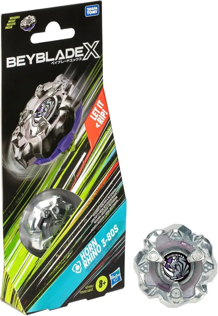 مجموعة تعزيز الدوران Beyblade X Horn Rhino 3-80S من Hasbro