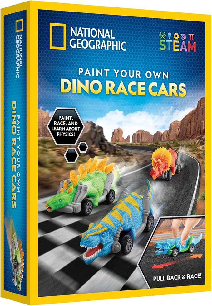 National Geographic Pull Back Dinosaur Race Cars Craft Kit
