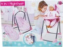 Lissi - Doll Accessory Set 4 in 1 High Chair Rocker and Swing