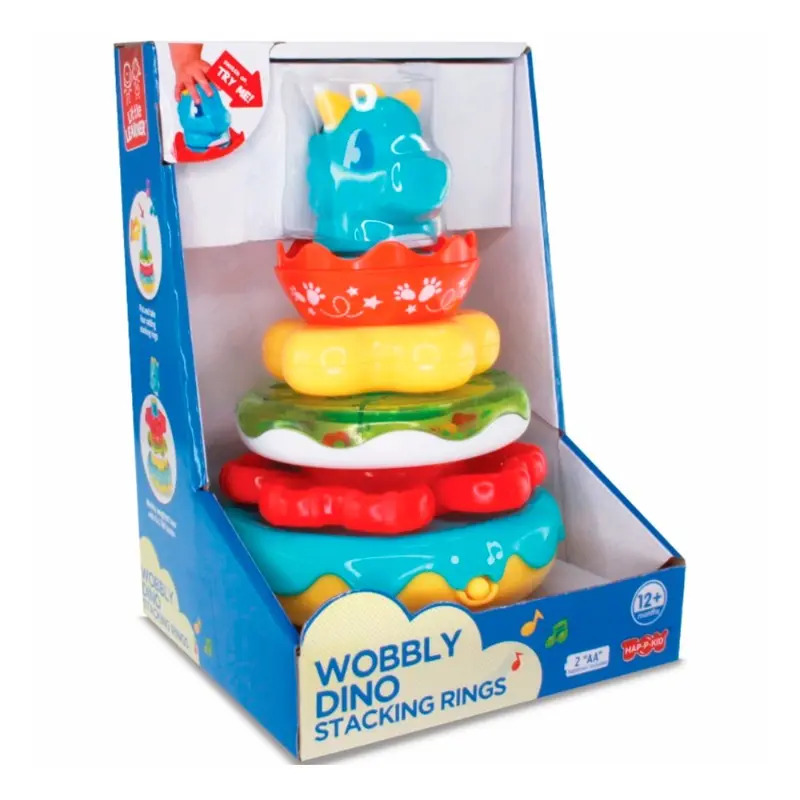 Little Learners - Musical Wobbly Dino Stacking Rings