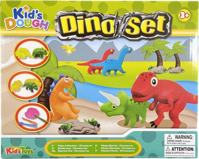 Kids Dough Dino Set 4 X 50G Dough Bag