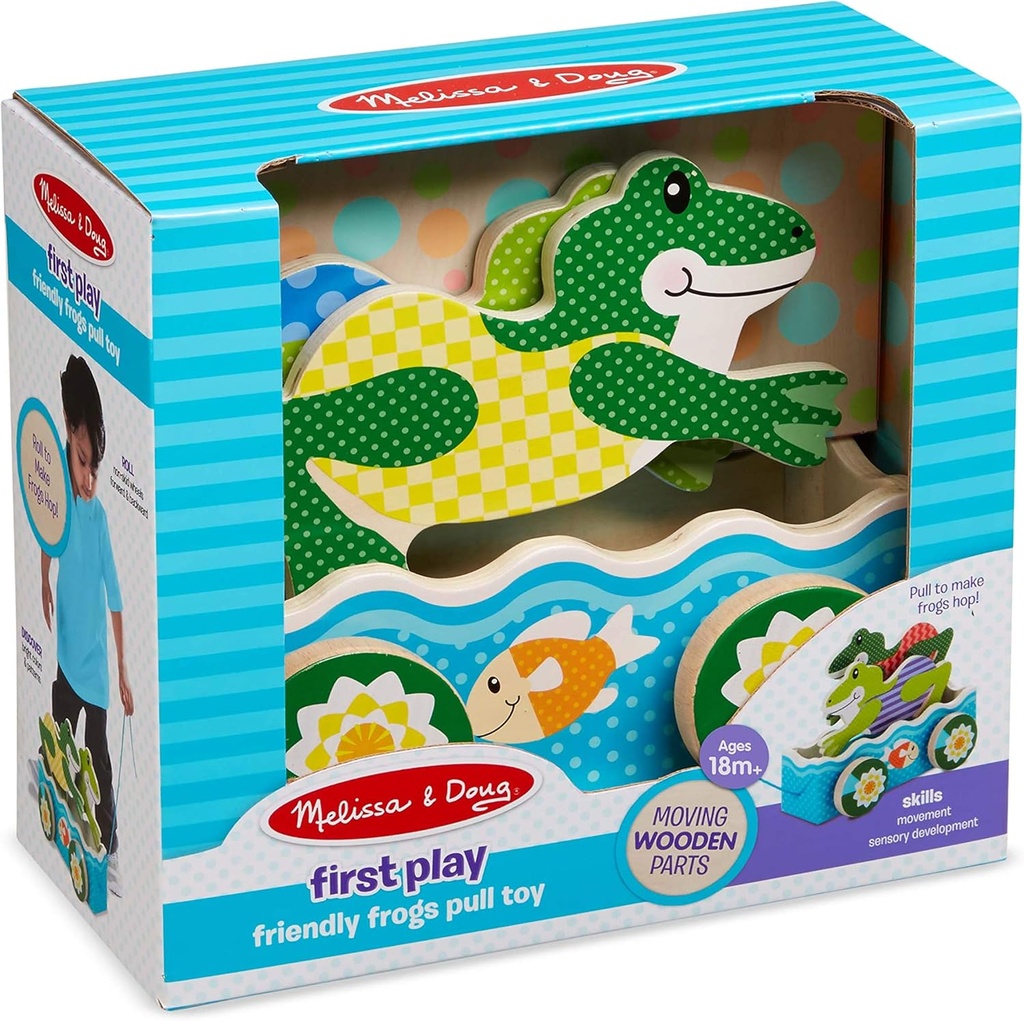 Melissa & Doug - First Play Friendly Frogs Wooden Pull Toy