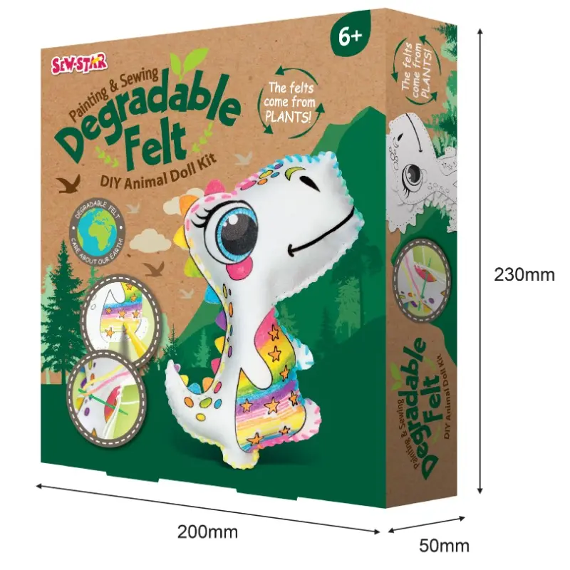 Sew Star – Degradable Felt DIY Animal Doll Kit Dinosaur