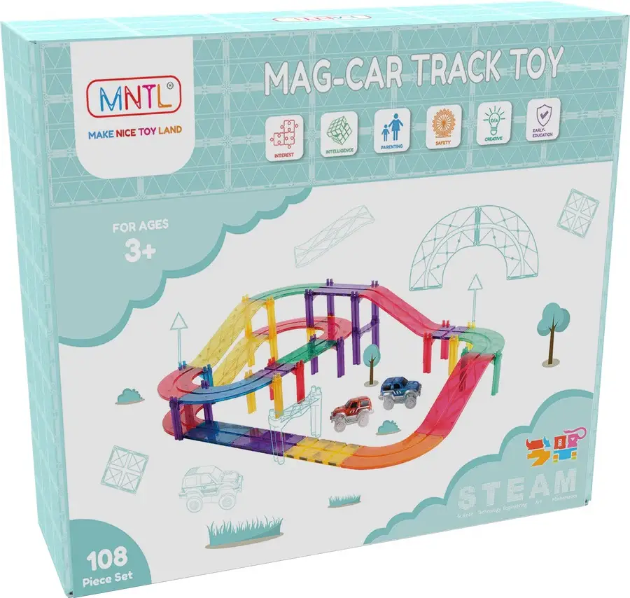 Magnetic Car Track Set – 108 Pieces 