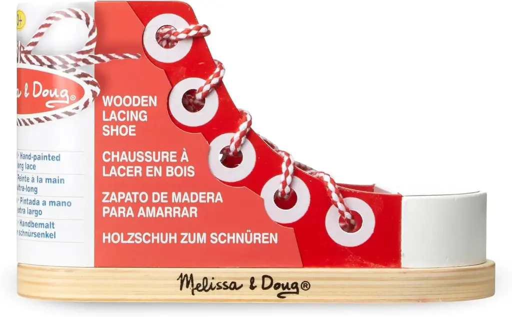 Melissa & Doug Deluxe Wood Lacing Sneaker