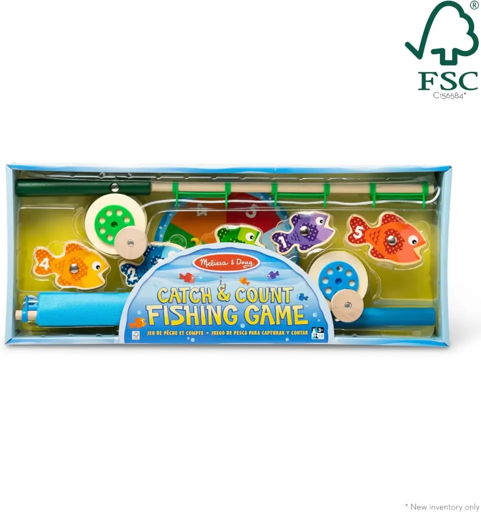 Melissa & Doug Catch & Count Wooden Fishing Game